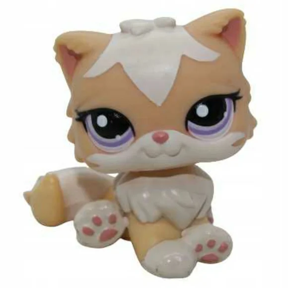 🆕 Hasbro Littlest Pet Shop LPS 1657 Persian Cat w/ Pet Bed